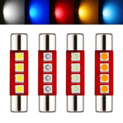 10Pcs 28mm 6612F 6614F Fuse Led Car Sun Visor Vanity Mirror Festoon Light Bulbs - Image 1 of 4