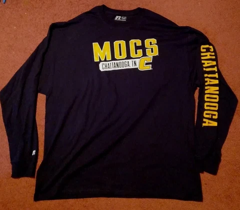 CHATTANOOGA MOCS RUSSELL MEN'S SIZE 3XL 54-56 BLUE 100% COTTON LONG SLEEVE SHIRT Cover