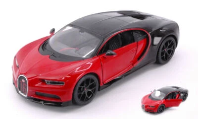 MODELLINO AUTO MAISTO STATICO BUGATTI CHIRON SPORT #16 ROSSO/NERO SCALA 1:24 - Immagine 1 di 4