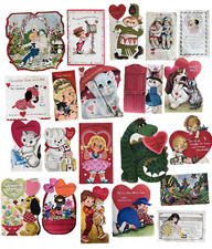 Vintage Lot Of 20 Valentine's Day Cards & Postcards 1950s through 1960s - Used