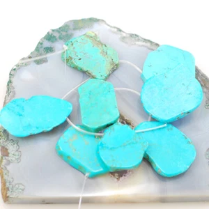 Große blaue Howlite Magnesit Türkis Nugget Perlen ungefähr 8" (TU784 kostenloser Versand - Bild 1 von 9