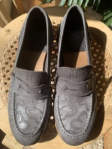 MOMA Women’s  LEATHER PENNY LOAFERS Gray SIZE 38.5 Italy - Picture 1 of 20