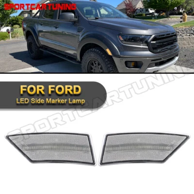 For 2019-2023 Ford Ranger Clear LED Front Side Marker Parking Light Housing Ambe - Image 1 of 4