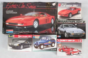Lot of 6 Model Cars Revell AMT Monogram Tamiya Unassembled Open Sealed Vintage - Picture 1 of 12