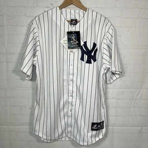Camiseta a rayas grande vintage majestuosa Derek Jeter de los Yankees de Nueva York en el campo - Imagen 1 de 15