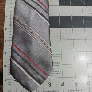 KETCH Clip On Necktie Men's Size 3.5" x 18.5" Red Black Gold Abstract Tie Church - Picture 1 of 3
