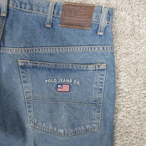 Vintage Ralph Lauren Jeans Mens 40x30 Blue Polo Jeans CO American Flag Denim - Picture 1 of 15
