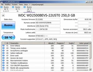 * HARD DISK 250GB WESTERN DIGITAL WD2500BEVS-22UST0 SATA 2,5 250 GB HD - Afbeelding 1 van 1