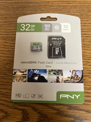 PNY Elite Class 10 U1 microSDHC Flash Memory Card 32GB w/ Photo Recovery - Image 1 of 2