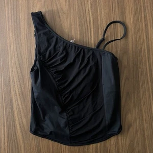 Free People FP Movement One Shoulder Tank Top Women's size XL Black Brand New - Picture 1 of 6