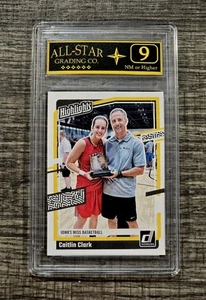 Caitlin Clark 2024 Panini Donruss Highlights #H4 Graded ASG NM 9 - Picture 1 of 1