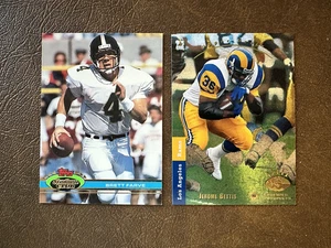 1991 Topps Stadium Club Brett Favre Rookie RC #94 & Jerome Bettis UD SP #6 RC - Bild 1 von 4