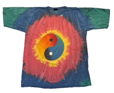 Camiseta De Colección Años 80 90 Cristal Lluvia Banda Ying Yang 420 XL Tie Dye Grateful Dead Foto 1 de 4