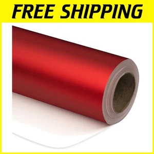 Matte Red Metallic Gift Wrap Roll - 30 Inches x 100 Feet - Picture 1 of 7