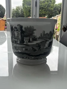 Copeland Spode England Vintage small Black & White Italian Cache Pot Planter - Picture 1 of 4