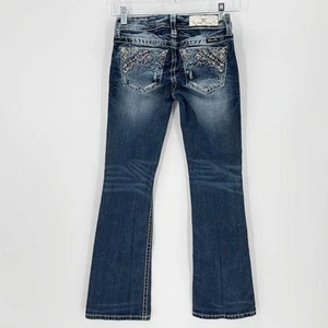 Miss Me Gr. 12 Jugend Bootcut geblendet Glitzer Taschen Western NFR Farm Ranch - Bild 1 von 5