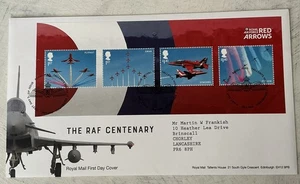 GB QEII 2018 RAF Centenary Red Arrows Minisheet RM FDC Tallents House RAF Wings - Bild 1 von 4