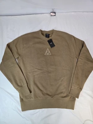 HUF Мужская футболка взрослых толстовка размер маленький коричневый логотип графический новый с ярлыками - Изображение 1 из 4