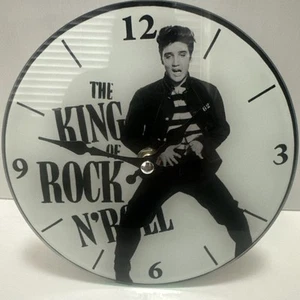 Tekken Clock Glass Elvis Presley Quartz 43cm Dia King Of Rock & Roll Wall/stand - Picture 1 of 8