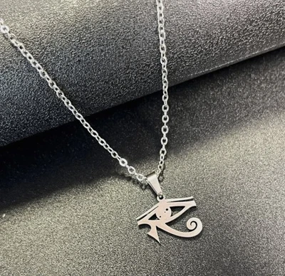 Collana Occhio di Horus Argento Acciaio Inox Splendida Gioielli Antico Egitto  - Immagine 1 di 4