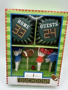 MERI MERI Touchdown  Football Cupcake Kit 24 Cupcake Cases & 24 Assorted Toppers - Picture 1 of 6