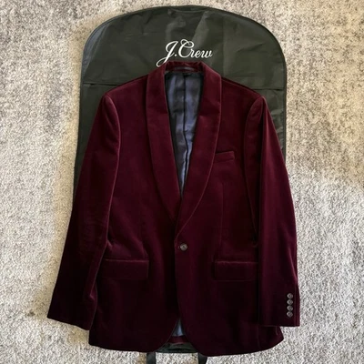 CHAQUETA BLAZER HOMBRE 39R J CREW LUDLOW CUELLO CHAL EN TERCIOPELO CABERNET VINTAGE Foto 1 de 4