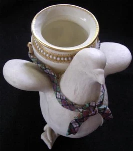 Royal Worcester Bisque Peace Dove Antique c.1867 Vase with Tartan Ribbon - Picture 1 of 1