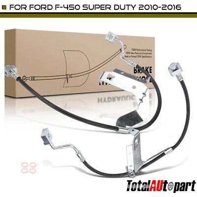 Manguera hidráulica de freno delantera izquierda y derecha 2 piezas para Ford F-450 Super Duty 2010-2016 Foto 1 de 4