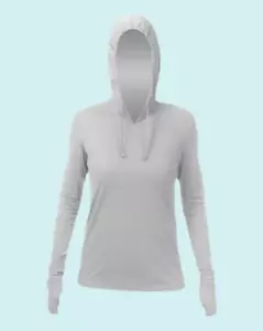 NWT! Women's ANETIK Breeze Technology Hooded Long Sleeve T-Shirt,Zippered Pocket - Picture 1 of 21