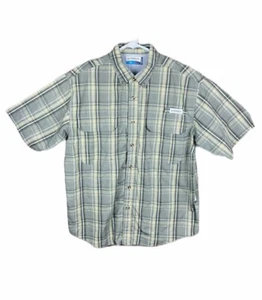 Camisa a cuadros Columbia Titanium para hombre de manga corta semiventilada talla grande verde - Imagen 1 de 7