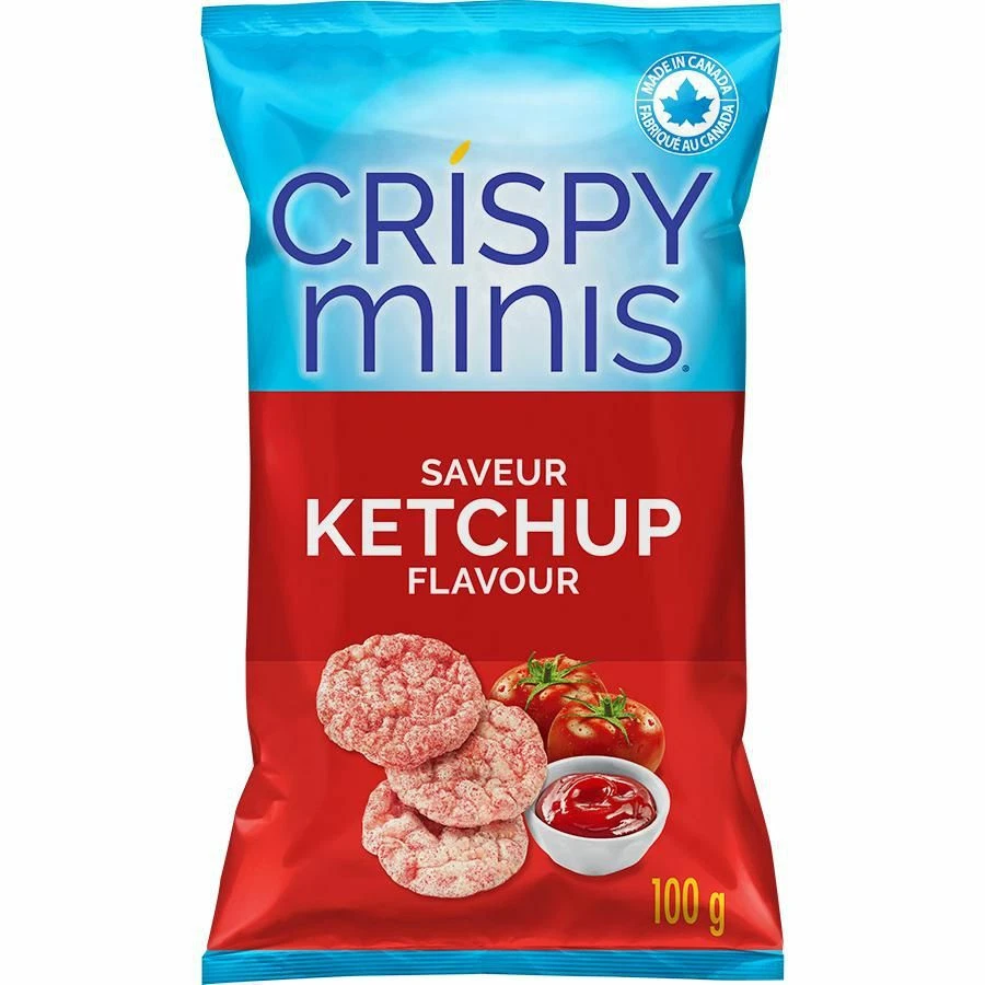 Quaker Crispy Minis Chips Ketchup 10 Bags 100g Each Canadian