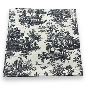 1 Waverly Country Life Toile Curtain Panel Black & Cream Dark Print 42x82” - Picture 1 of 8