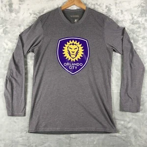 ORLANDO CITY SC Long Sleeve Soccer Shirt, Men's M, Adidas Climacool MLS Gray - Picture 1 of 10