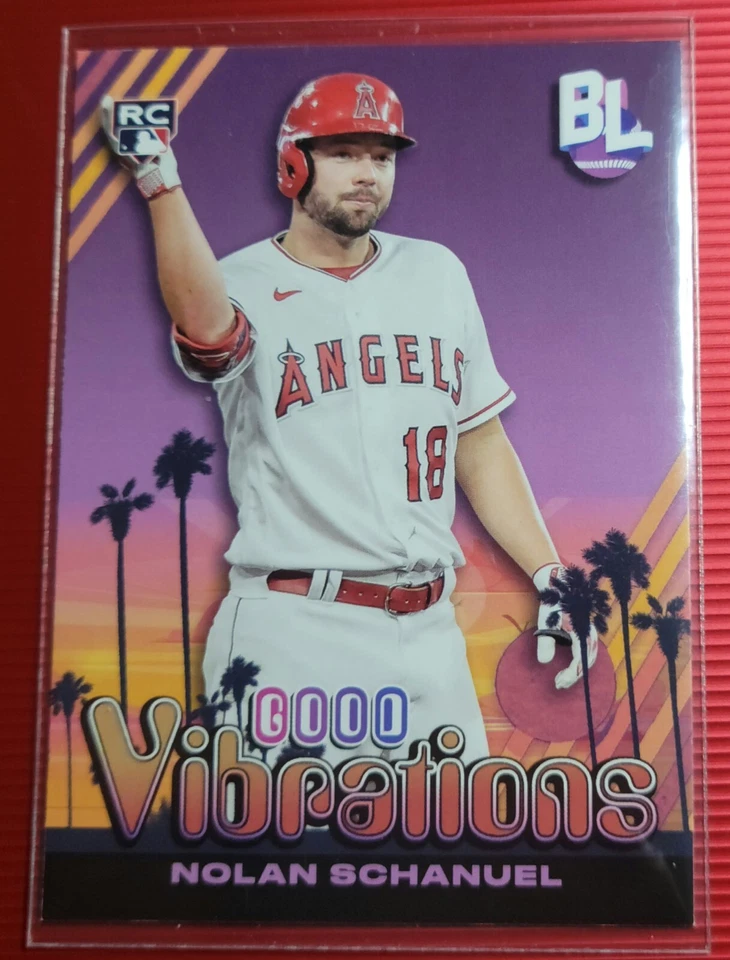 Nolan Schanuel 2024 Topps Big League MLB *Rookie* Good Vibrations Card No. GV-21 - Image 1 of 2