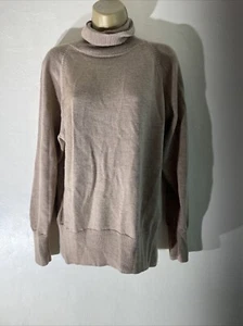Womens Country Road Large Brown 100% Wool Knit Roll Neck Pullover Jumper Sweater - Picture 1 of 5