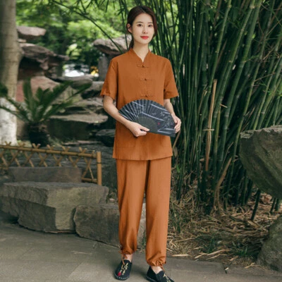 Chinese Short sleeve KungFu Tang fu Unisex Tai Chi YOGA Fitness Zen Uniforms - Image 1 of 4