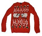 Dec 25th Sweaters Bah Humbug Sheep Ugly Sweater Red Size S