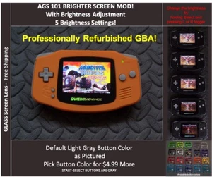 GameBoy Advance GBA Backlit Mod AGS101 LCD with 5 Level Brightness Switch-ORANGE - Picture 1 of 3