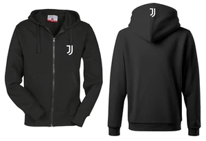 FELPA JUVE FULL ZIP CAPPUCCIO HOODIES JUVENTUS SOCCER TEAM ITALIA LOGO - Picture 1 of 4