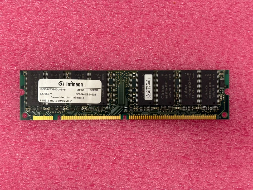 Infineon 64MB PC100-222 SDRAM Memory Module - Image 1 of 1