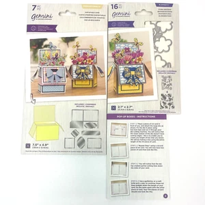 Lot of 2 Crafters Companion Gemini Pop Up Box Card Floral Flowers Papercraft Die - Picture 1 of 4