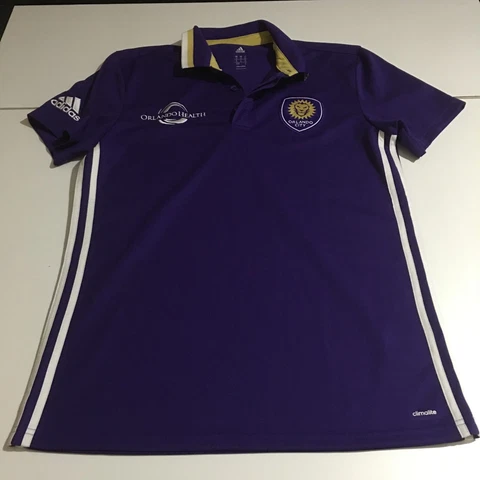 Adidas Orlando City Womens Medium Purple Polo Shirt Climalite Cover