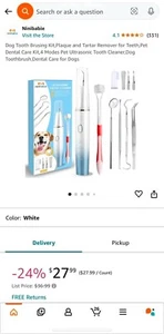 Dog Plaque Remover for Teeth Pet Ultrasonic Tooth Cleaner Toothbrush Set - Picture 1 of 1