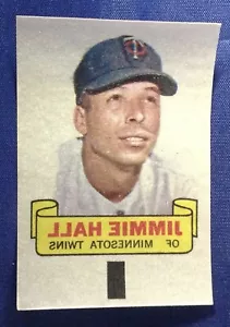 Jimmie Hall Rub-Offs Topps 1966 rara gemella del Minnesota - Foto 1 di 1