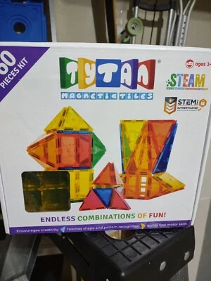 Brand New TYTAN Magnetic Learning Tiles Building Set - 60 Pieces + freebies - Image 1 of 4