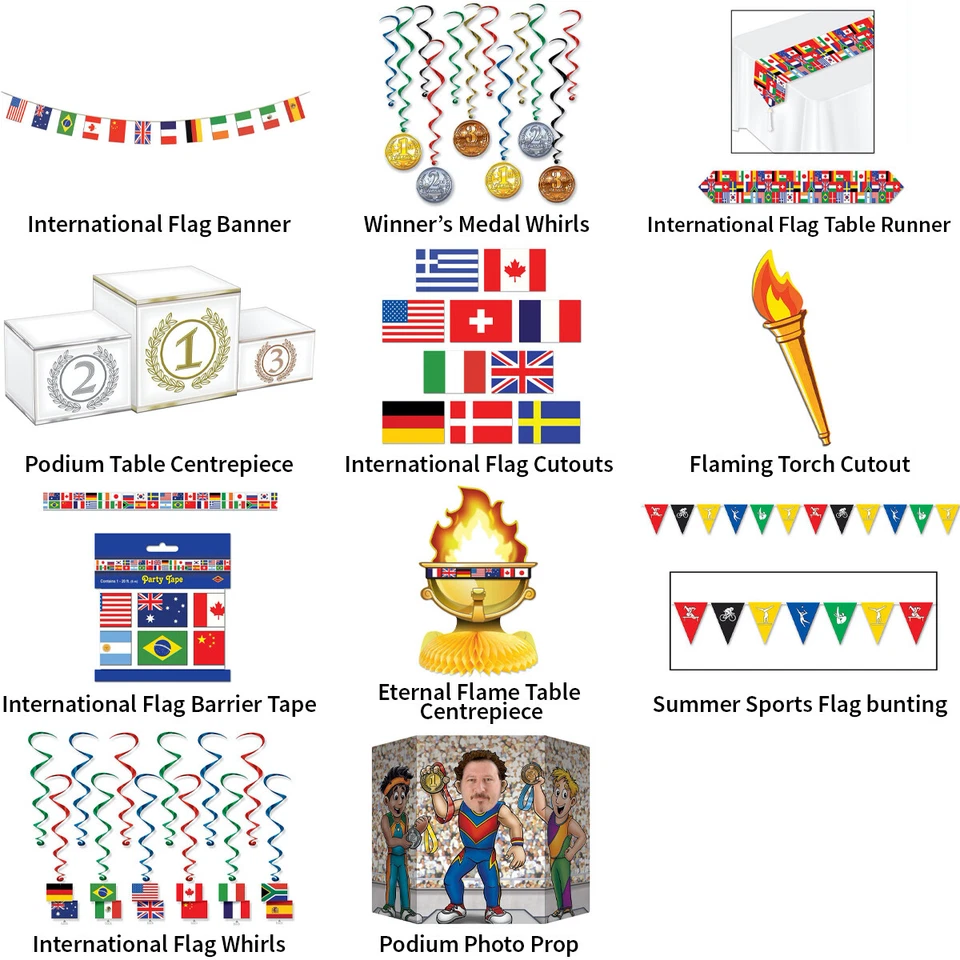 THE INTERNATIONAL GAMES SUMMER SPORTS DECORATIONS - PARTYWARE COMPLETE SELECTION - Image 1 of 1