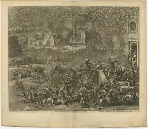 Estampado bíblico antiguo de la destrucción de Sodoma - Imagen 1 de 1