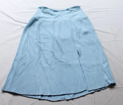 Женская трапециевидная юбка длиной до колена с ребристым разрезом Herve Leger Paris CF6 синяя большая - Изображение 1 из 4