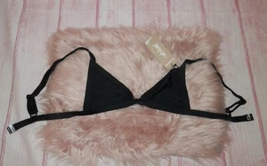 NEW Nasty Gal Black Triangle V Neck Bikini Top Size 6 NWT More Sustainable 4332 - Picture 1 of 15