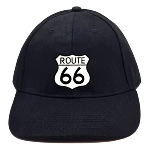 Route 66 Embroidered Hat Motorcycle Rock Metal Biker Rider USA Baseball Cap - Picture 1 of 2